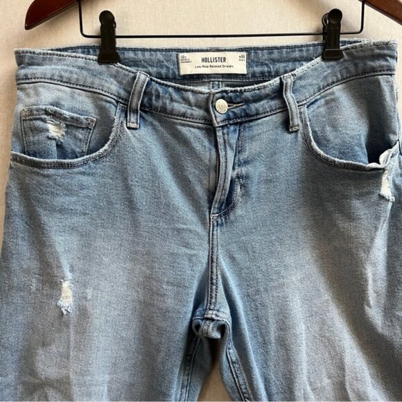 Hollister Low-Rise Relaxed Straight Distressed Jeans Sz 30 Short - Picture 4 of 12